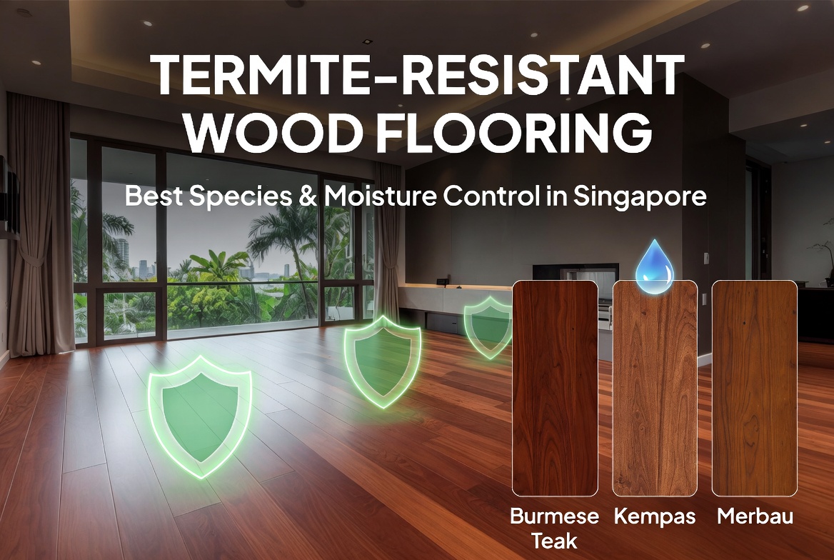 Termite-resistant wood flooring — species and moisture control